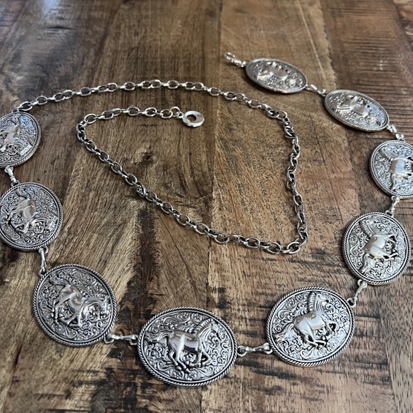 Accessories - THUNDERBIRD CONCHO WESTERN SILVER BELT ADJUSTABLE BUCKLE MENS WOMENS BOHO